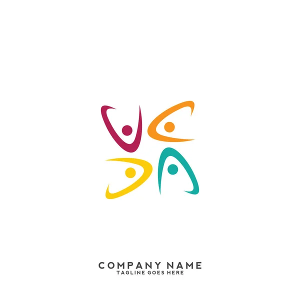 Creative People Logo Design Template — Stock Vector