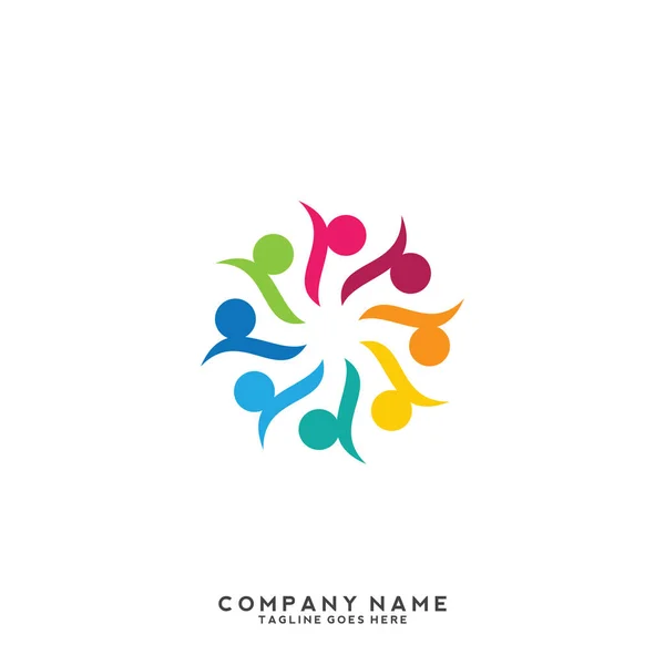 Modèle Conception Logo Personnes Créatives — Image vectorielle