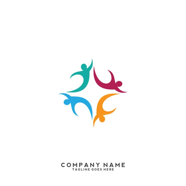 Creative People Logo Design Template — Stock Vector