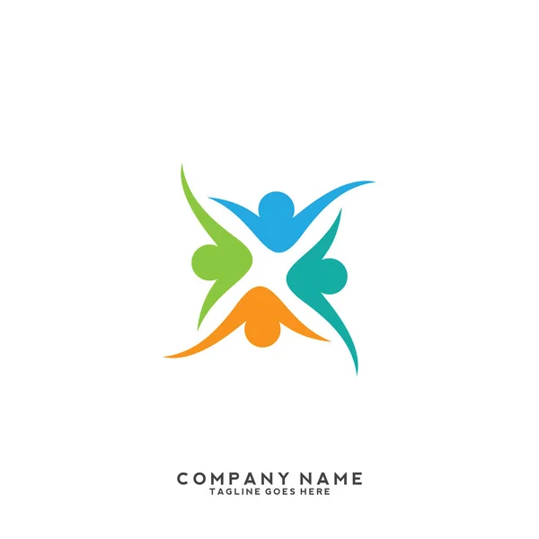 Creative People Logo Design Template — Stock Vector