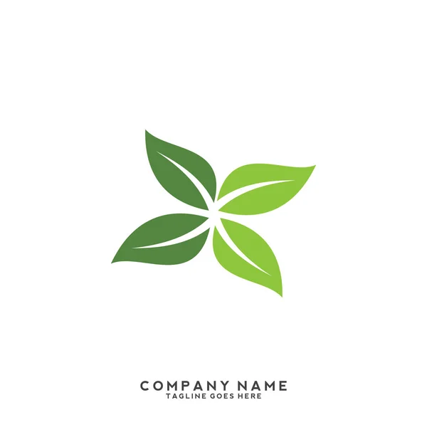 Plantilla Logotipo Hoja Verde Creativa — Archivo Imágenes Vectoriales