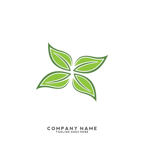 Шаблон Логотипу Креативного Зеленого Листа — стоковий вектор