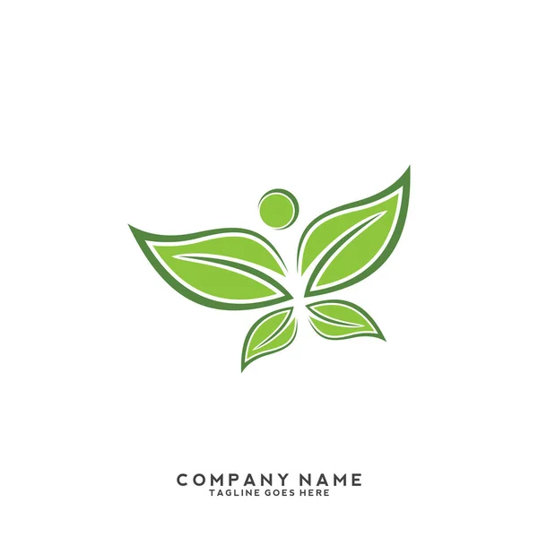 Creatief Groen Blad Logo Template — Stockvector