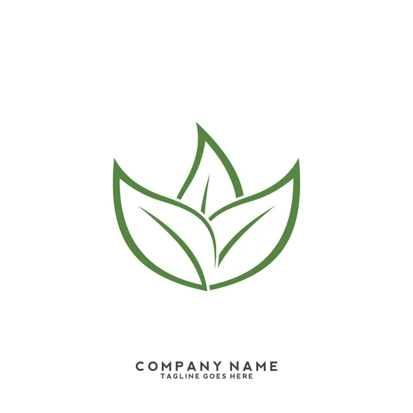 Creatief Groen Blad Logo Template — Stockvector