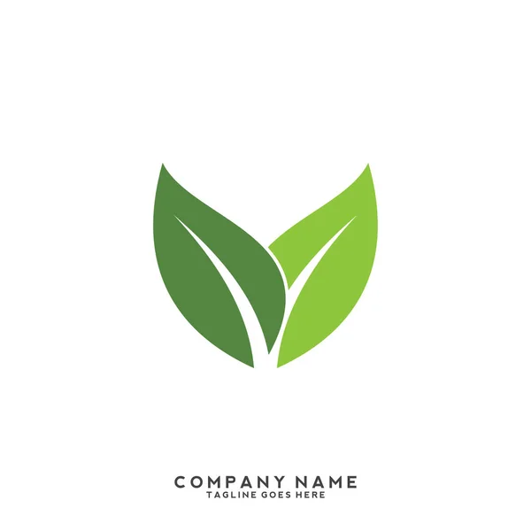 Creatief Groen Blad Logo Template — Stockvector