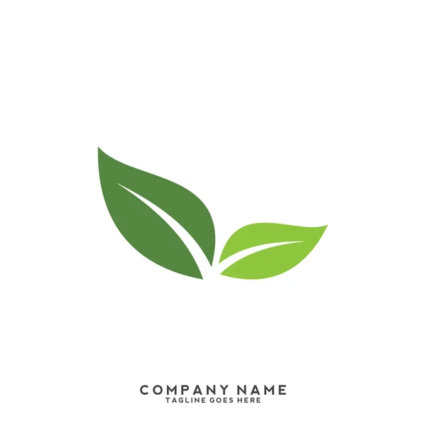 Creatief Groen Blad Logo Template — Stockvector