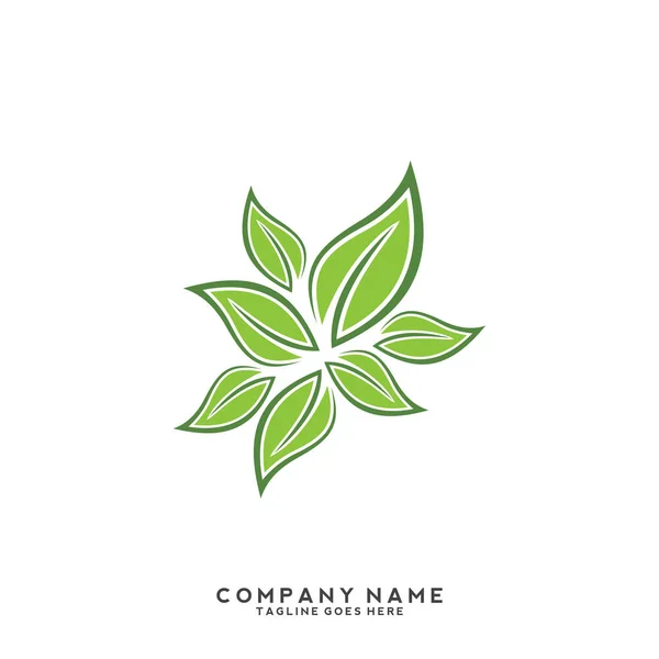 Plantilla Logotipo Hoja Verde Creativa — Archivo Imágenes Vectoriales