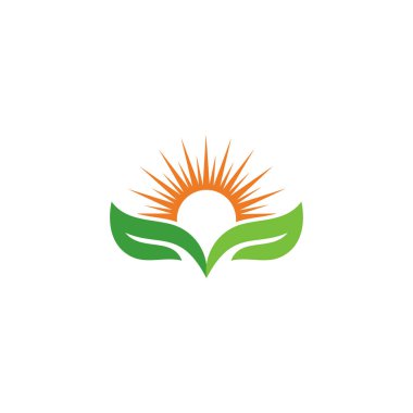 Yaratıcı yeşil yaprak logo şablonu.