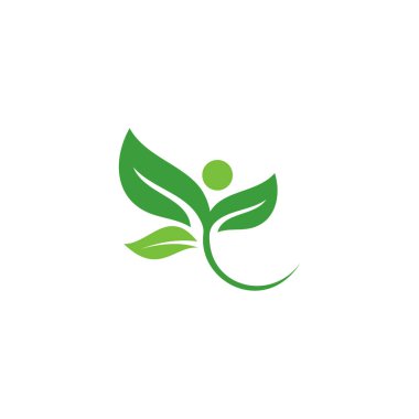 Yaratıcı yeşil yaprak logo şablonu.