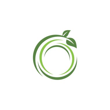 Yaratıcı yeşil yaprak logo şablonu.
