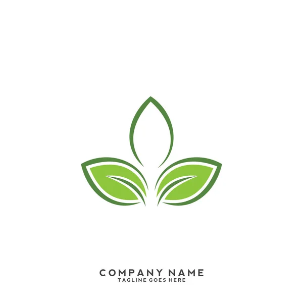 Creatief Groen Blad Logo Template — Stockvector