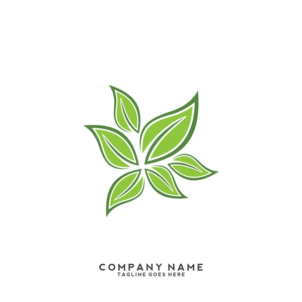 Δημιουργικό Πρότυπο Λογότυπου Πράσινου Φύλλου — Διανυσματικό Αρχείο