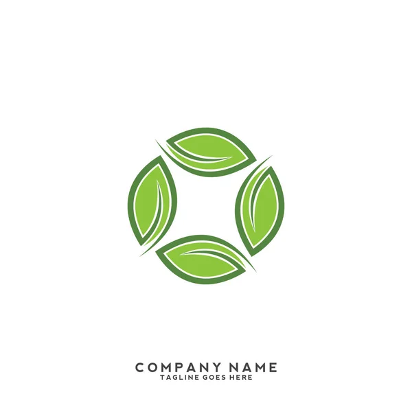 Creative Green Leaf Logo Template — Stock Vector
