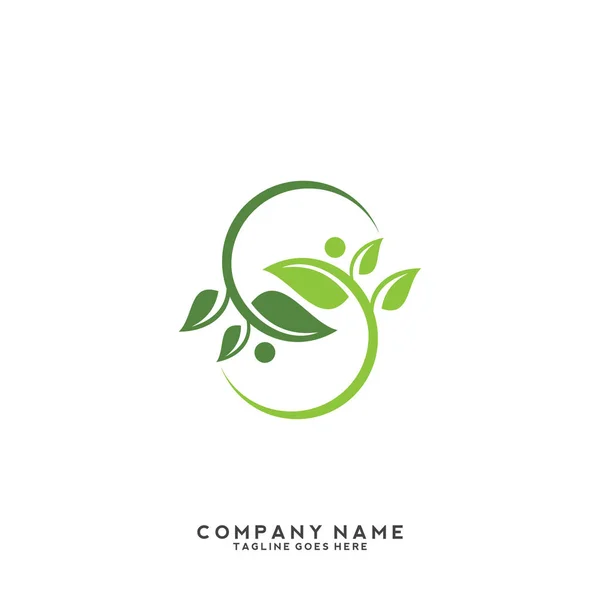 Kreative Grüne Blatt Logo Vorlage — Stockvektor