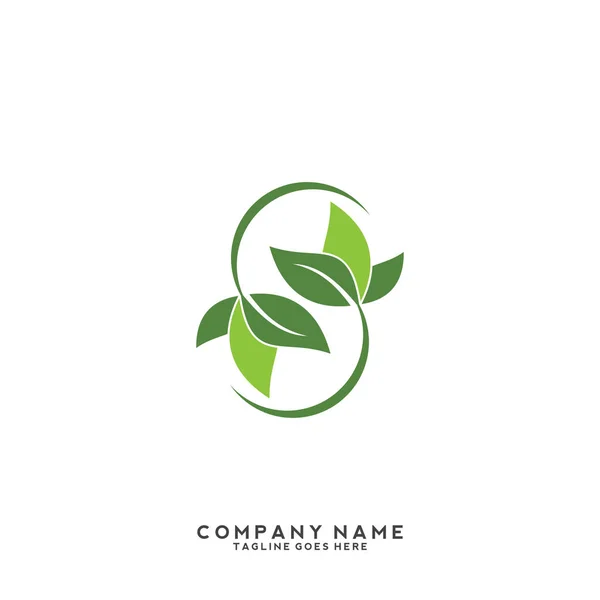 Plantilla Logotipo Hoja Verde Creativa — Archivo Imágenes Vectoriales