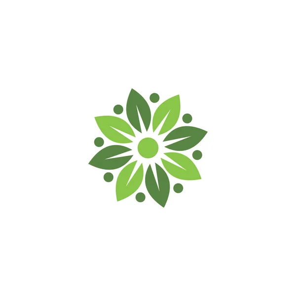 Modèle Logo Feuille Verte Créative — Image vectorielle
