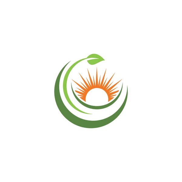 Modèle Logo Feuille Verte Créative — Image vectorielle
