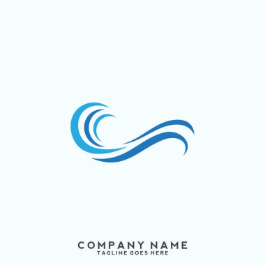 Su dalgası logo şablonu.
