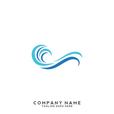 Su dalgası logo şablonu.