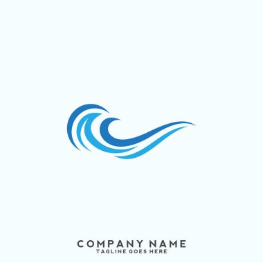 Su dalgası logo şablonu.
