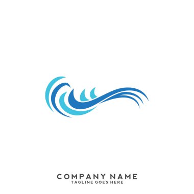 Su dalgası logo şablonu.