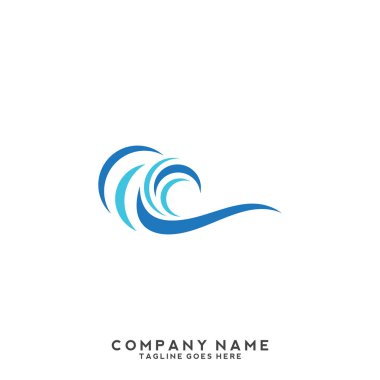 Su dalgası logo şablonu.