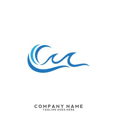 Su dalgası logo şablonu.