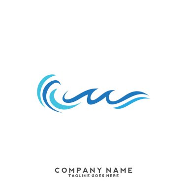 Su dalgası logo şablonu.