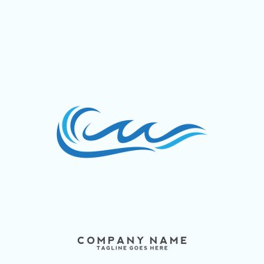 Su dalgası logo şablonu.