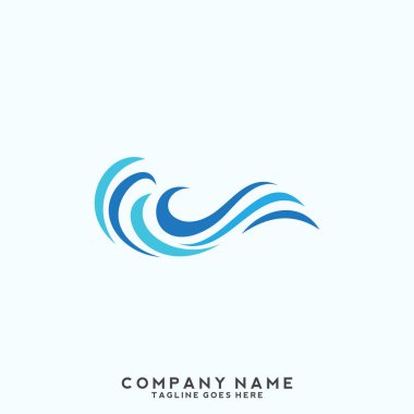 Su dalgası logo şablonu.