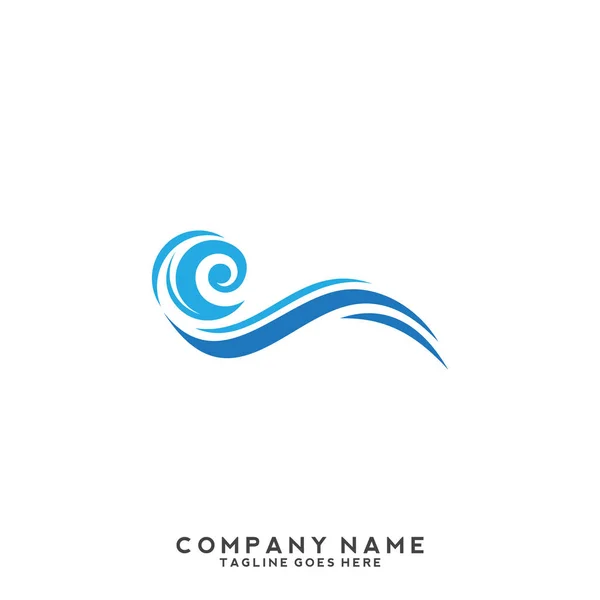 Logotipo Onda Água Modelo —  Vetores de Stock