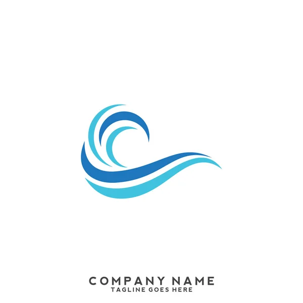 Acqua Onda Logo Template — Vettoriale Stock