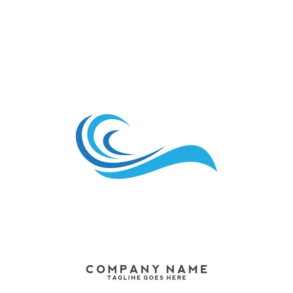 Acqua Onda Logo Template — Vettoriale Stock