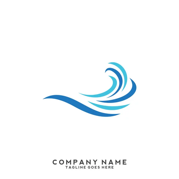 Water Wave Logo Template — Stock Vector