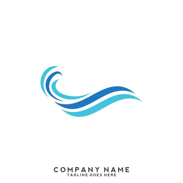 Acqua Onda Logo Template — Vettoriale Stock