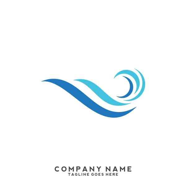 Water Wave Logo Template — Stock Vector