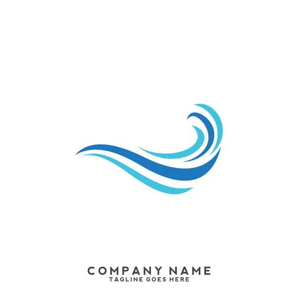 Water Wave Logo Template — Stock Vector