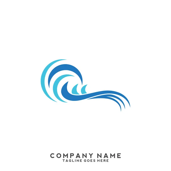 Acqua Onda Logo Template — Vettoriale Stock