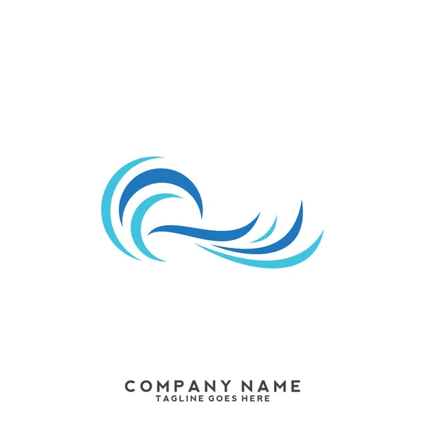 Acqua Onda Logo Template — Vettoriale Stock