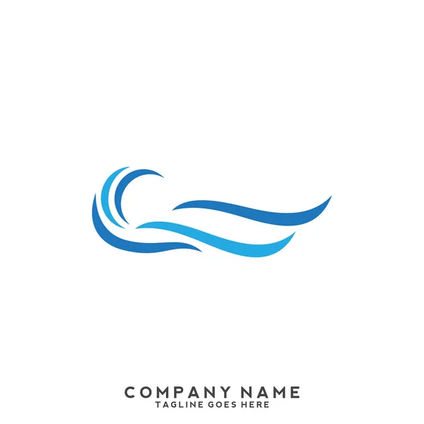 Acqua Onda Logo Template — Vettoriale Stock