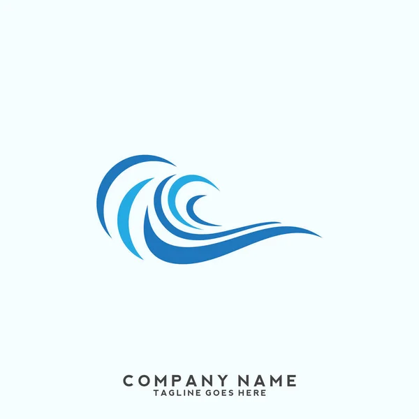 Water Wave Logo Template — Stock Vector