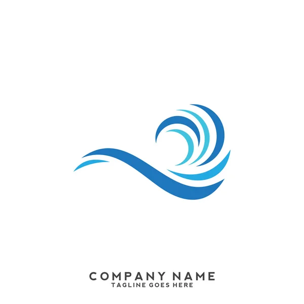 Water Wave Logo Template — Stock Vector