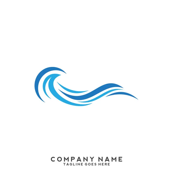 Vorlage Für Das Logo Der Wasserwelle — Stockvektor