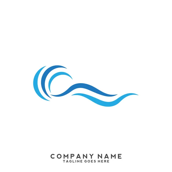 Water Wave Logo Template — Stock Vector