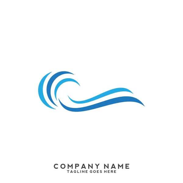 Water Wave Logo Template — Stock Vector