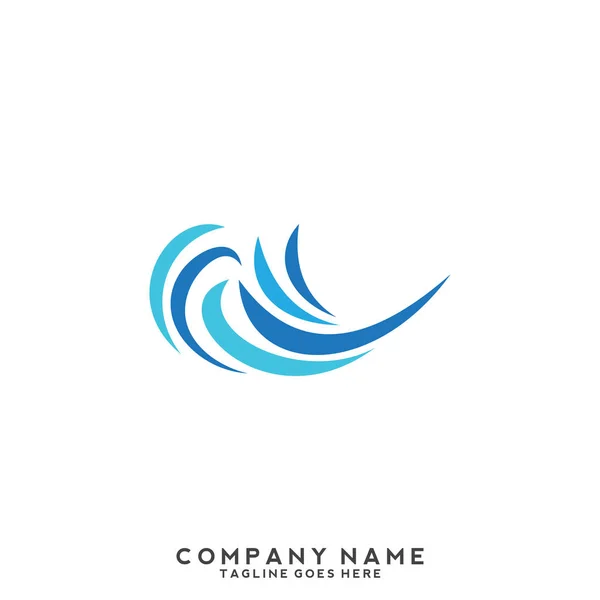 Acqua Onda Logo Template — Vettoriale Stock