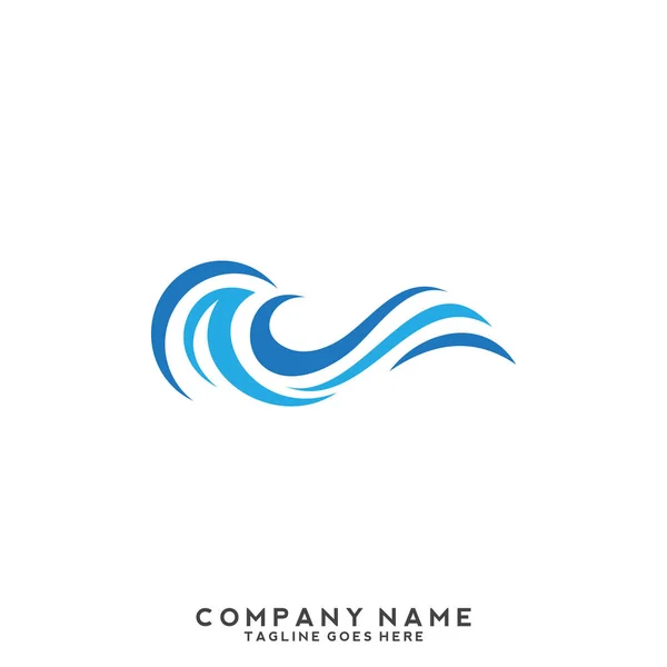 Acqua Onda Logo Template — Vettoriale Stock