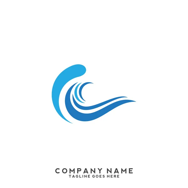 Water Wave Logo Template — Stock Vector