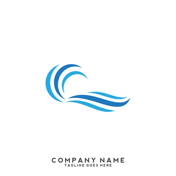 Acqua Onda Logo Template — Vettoriale Stock