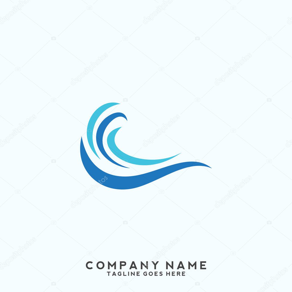 Water wave Logo Template.